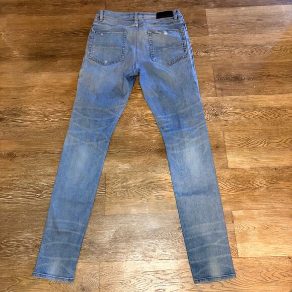 Amiri Men’s Skinny Jeans Size 34 Light Wash w/ Dual Zipper Detailing - Picture 14 of 16